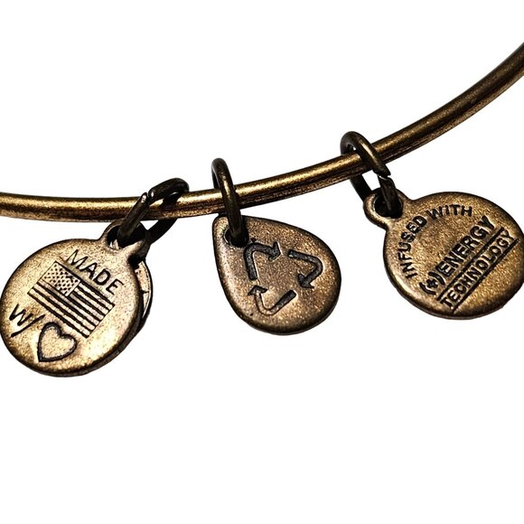 Alex And Ani Brass Charm Bangle Bracelet With Initial B Energy Technology Women - Picture 2 of 8